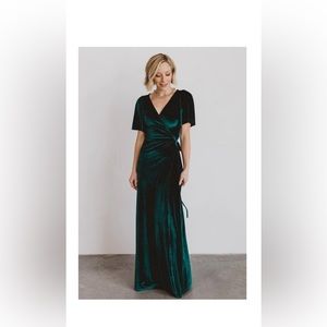 Baltic Born Meghan Velvet Wrap Maxi Dress Emerald XL